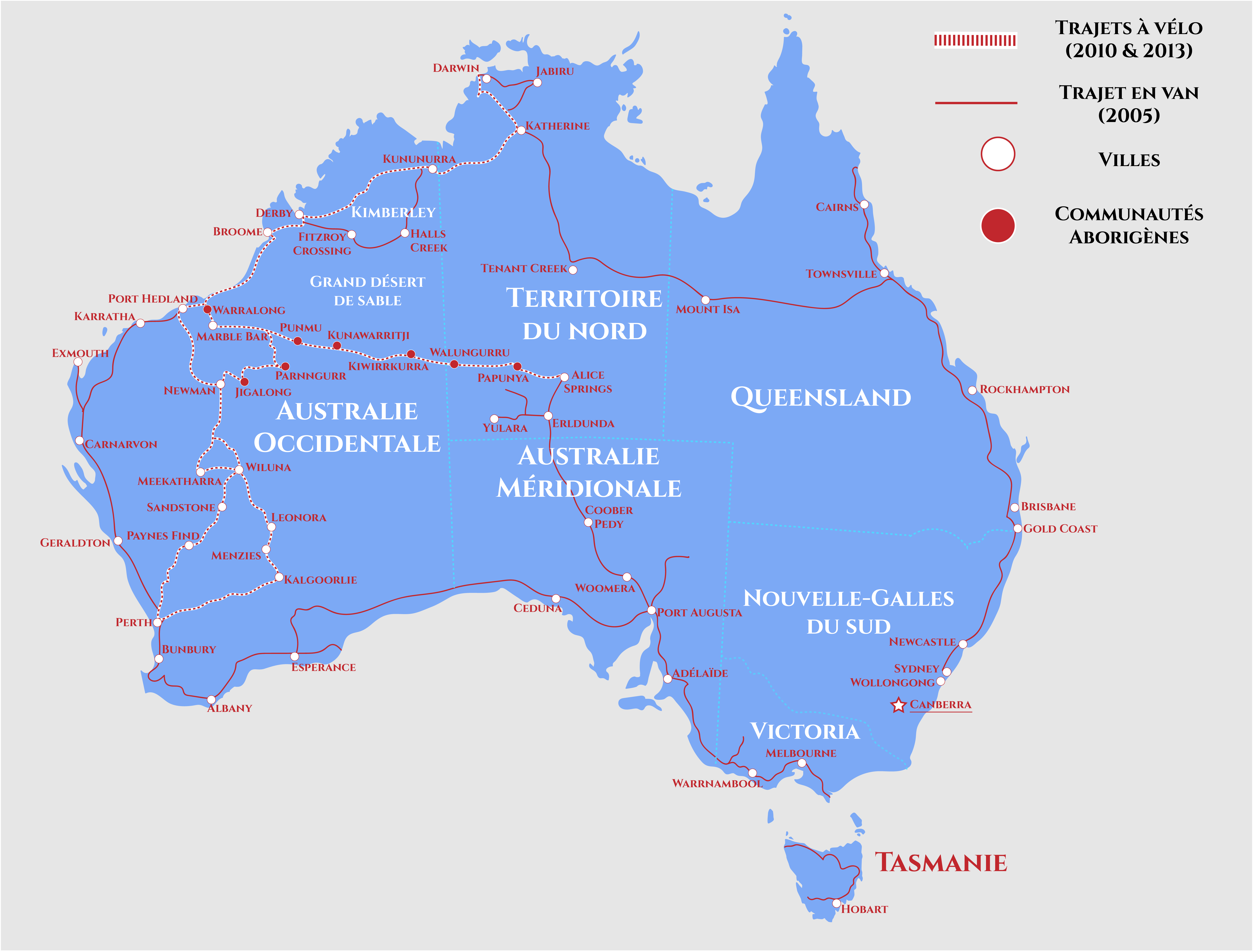 Carte Australie vélo1